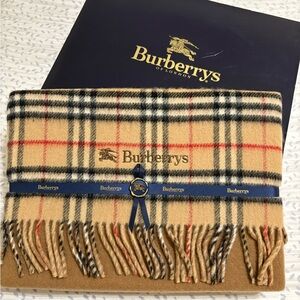 Burberry Beige and Red Checkered Men's Scarf - Sold